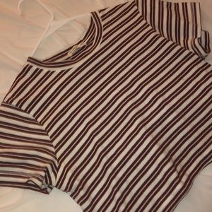 red and white striped crop top